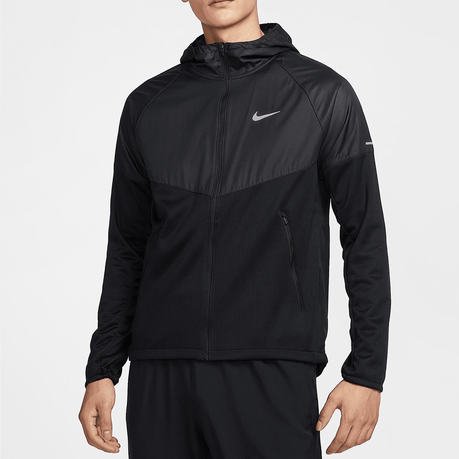Running Gear Jacket - Nike Official Genuine Therma-FIT Men's Hooded