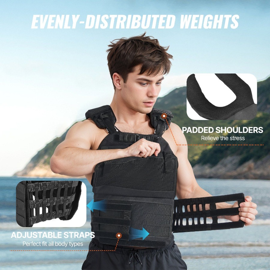 40lb Adjustable Weighted Vest  - Running Gear Jacket reseña y precio